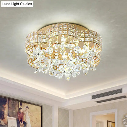 DecorBites™ DecorBites™ Scallop Crystal LED Ceiling Light in Gold - Modern Flush Mount Lamp for Bedroom