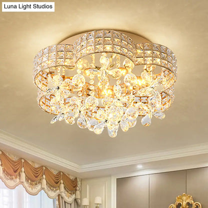 DecorBites™ DecorBites™ Scallop Crystal LED Ceiling Light in Gold - Modern Flush Mount Lamp for Bedroom
