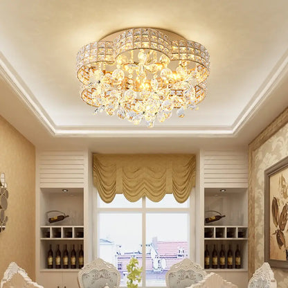 DecorBites™ DecorBites™ Scallop Crystal LED Ceiling Light in Gold - Modern Flush Mount Lamp for Bedroom