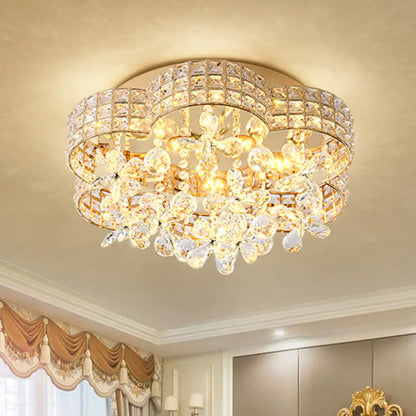 DecorBites™ DecorBites™ Scallop Crystal LED Ceiling Light in Gold - Modern Flush Mount Lamp for Bedroom
