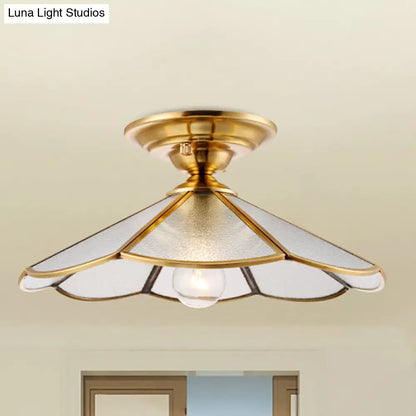 DecorBites™ DecorBites™ Scalloped Foyer Flush Mount Ceiling Light Fixture with Brass Finish - 12"/16" Diameter
