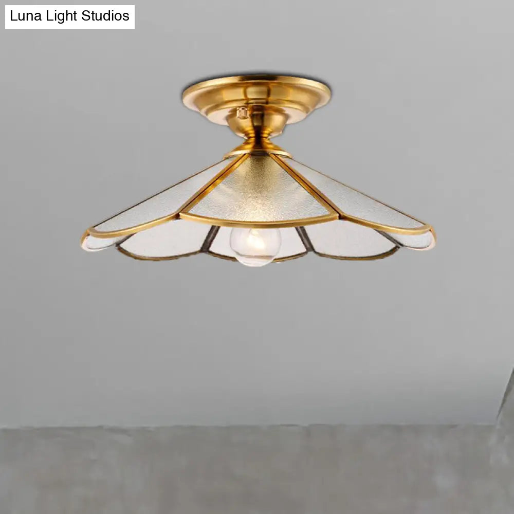 DecorBites™ DecorBites™ Scalloped Foyer Flush Mount Ceiling Light Fixture with Brass Finish - 12"/16" Diameter
