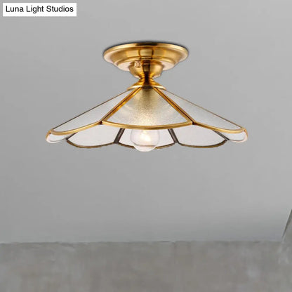 DecorBites™ DecorBites™ Scalloped Foyer Flush Mount Ceiling Light Fixture with Brass Finish - 12"/16" Diameter