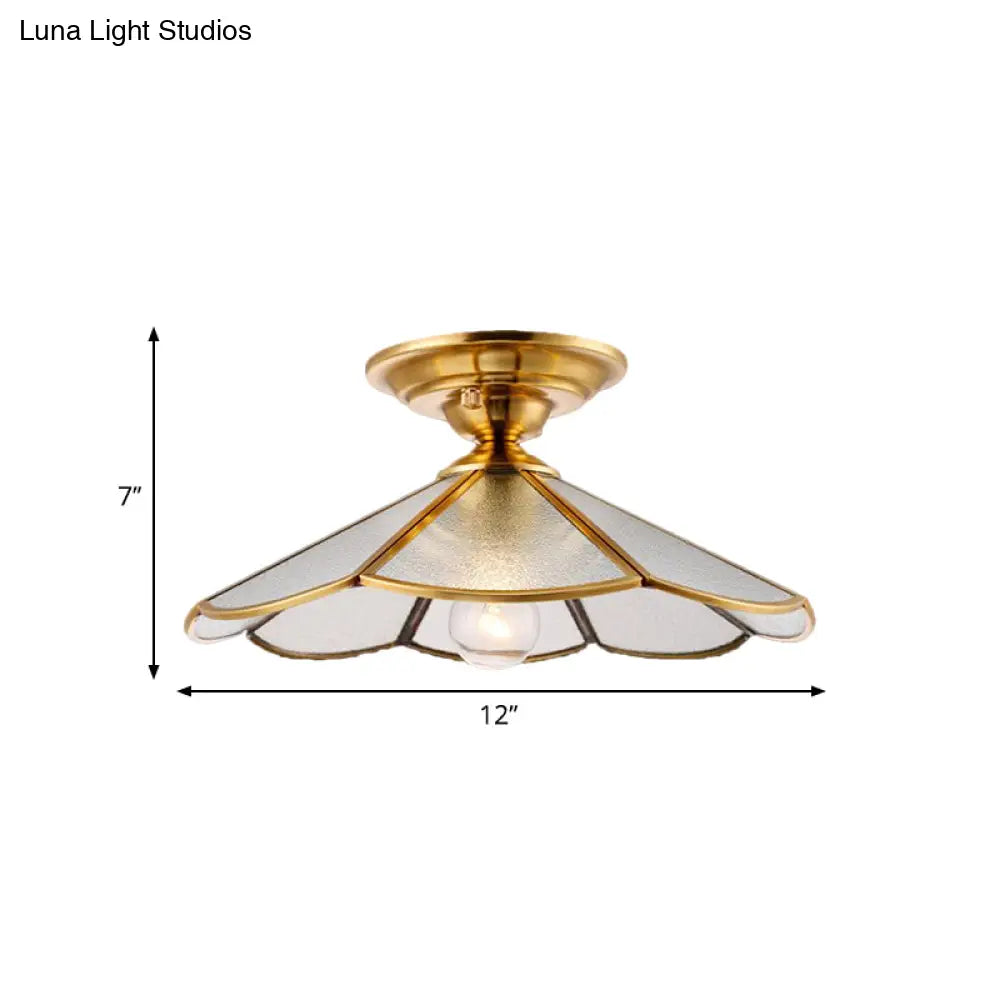 DecorBites™ DecorBites™ Scalloped Foyer Flush Mount Ceiling Light Fixture with Brass Finish - 12"/16" Diameter