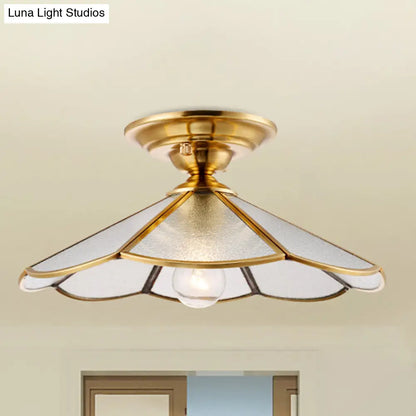 DecorBites™ DecorBites™ Scalloped Foyer Flush Mount Ceiling Light Fixture with Brass Finish - 12"/16" Diameter