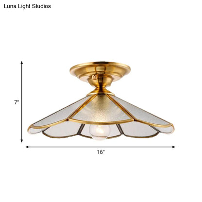 DecorBites™ DecorBites™ Scalloped Foyer Flush Mount Ceiling Light Fixture with Brass Finish - 12"/16" Diameter