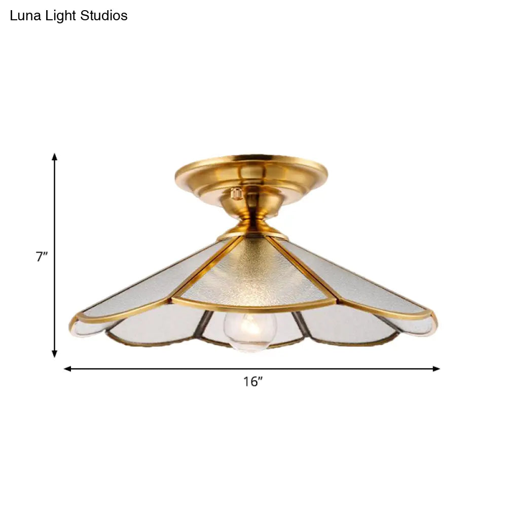 DecorBites™ DecorBites™ Scalloped Foyer Flush Mount Ceiling Light Fixture with Brass Finish - 12"/16" Diameter
