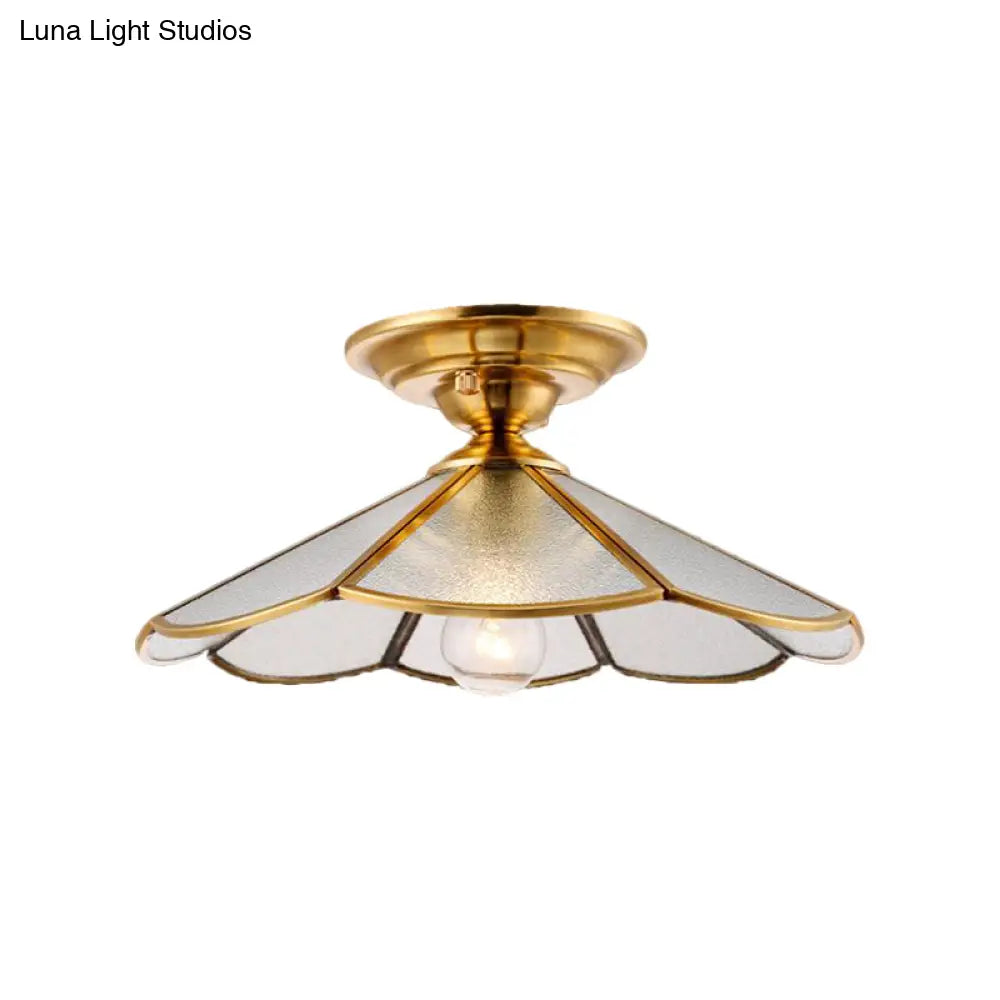 DecorBites™ DecorBites™ Scalloped Foyer Flush Mount Ceiling Light Fixture with Brass Finish - 12"/16" Diameter