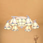 Scalloped Glass Semi Flush Mount Ceiling Light with Mediterranean Style