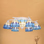 Scalloped Glass Semi Flush Mount Ceiling Light with Mediterranean Style