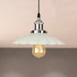 Scalloped Pendant Lighting 1-Bulb Hanging Light Fixture - Loft Style, Rust/Chrome Finish - Ideal for Over Table