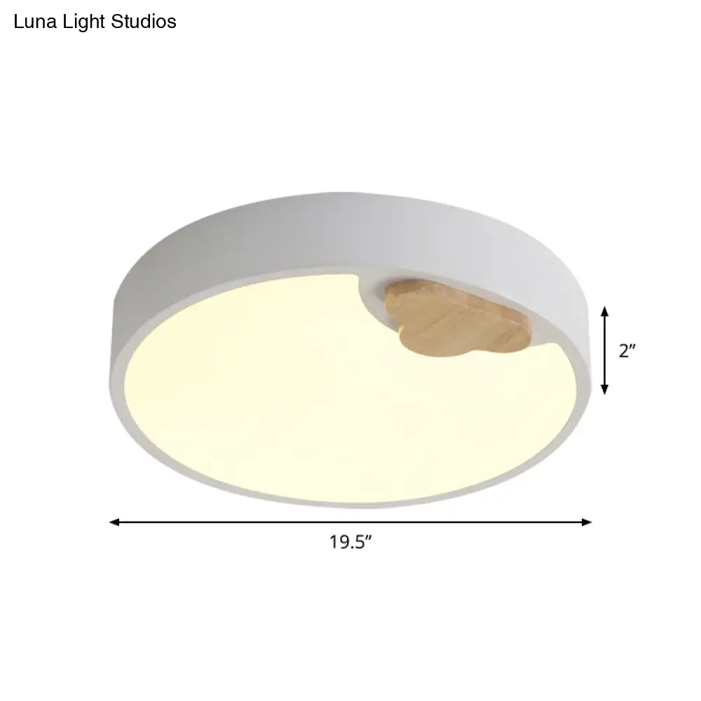 DecorBites™ DecorBites™ Scandinavian Acrylic Ceiling Light Fixture: White LED Round Flush Mount Lamp, 16"/19.5" Width