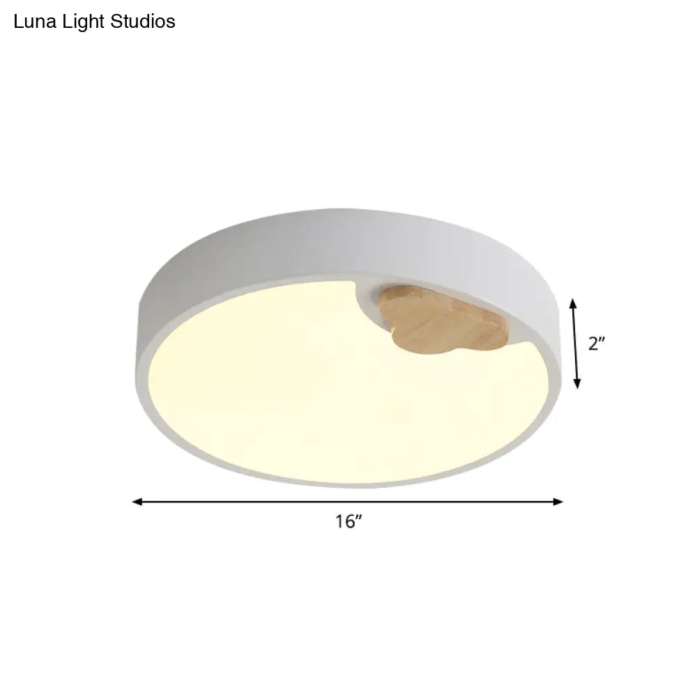 DecorBites™ DecorBites™ Scandinavian Acrylic Ceiling Light Fixture: White LED Round Flush Mount Lamp, 16"/19.5" Width