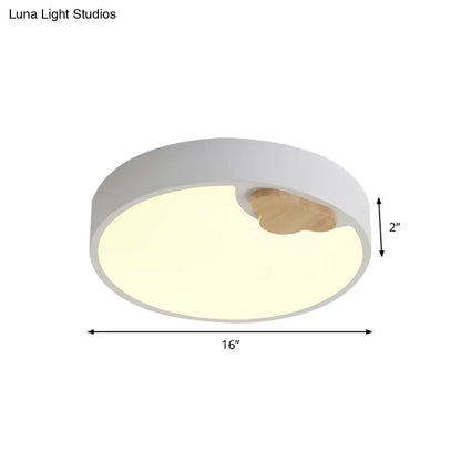DecorBites™ DecorBites™ Scandinavian Acrylic Ceiling Light Fixture: White LED Round Flush Mount Lamp, 16"/19.5" Width