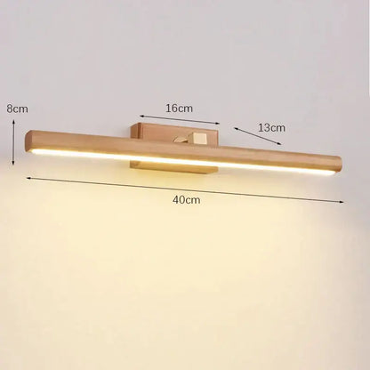 Modern wooden led wall sconce with warm light and minimalist design for bedroom black walnut mirror lamp decorbites black walnut