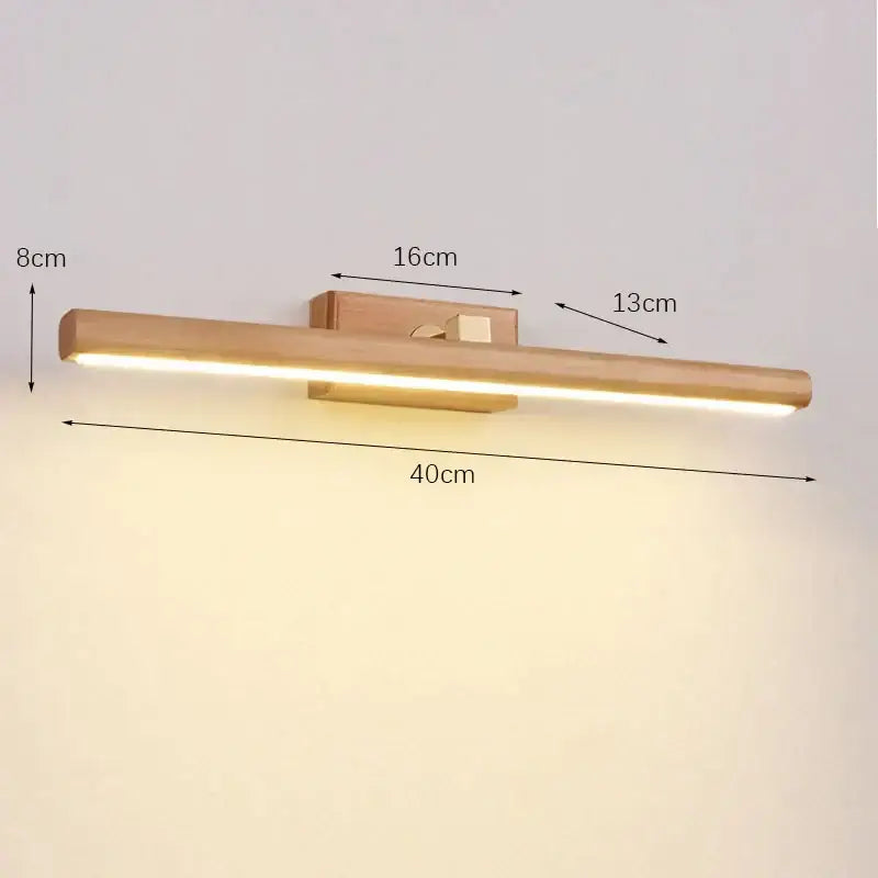 Modern wooden led wall sconce with warm light and minimalist design for bedroom black walnut mirror lamp decorbites black walnut