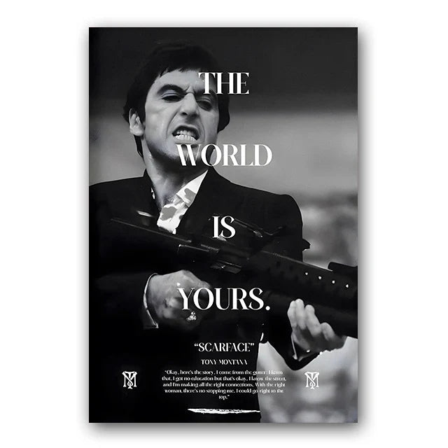 ’Scarface Tony Montana Canvas Wall Art Print’ - Burgundy / 20x30cm No Frame - Posters