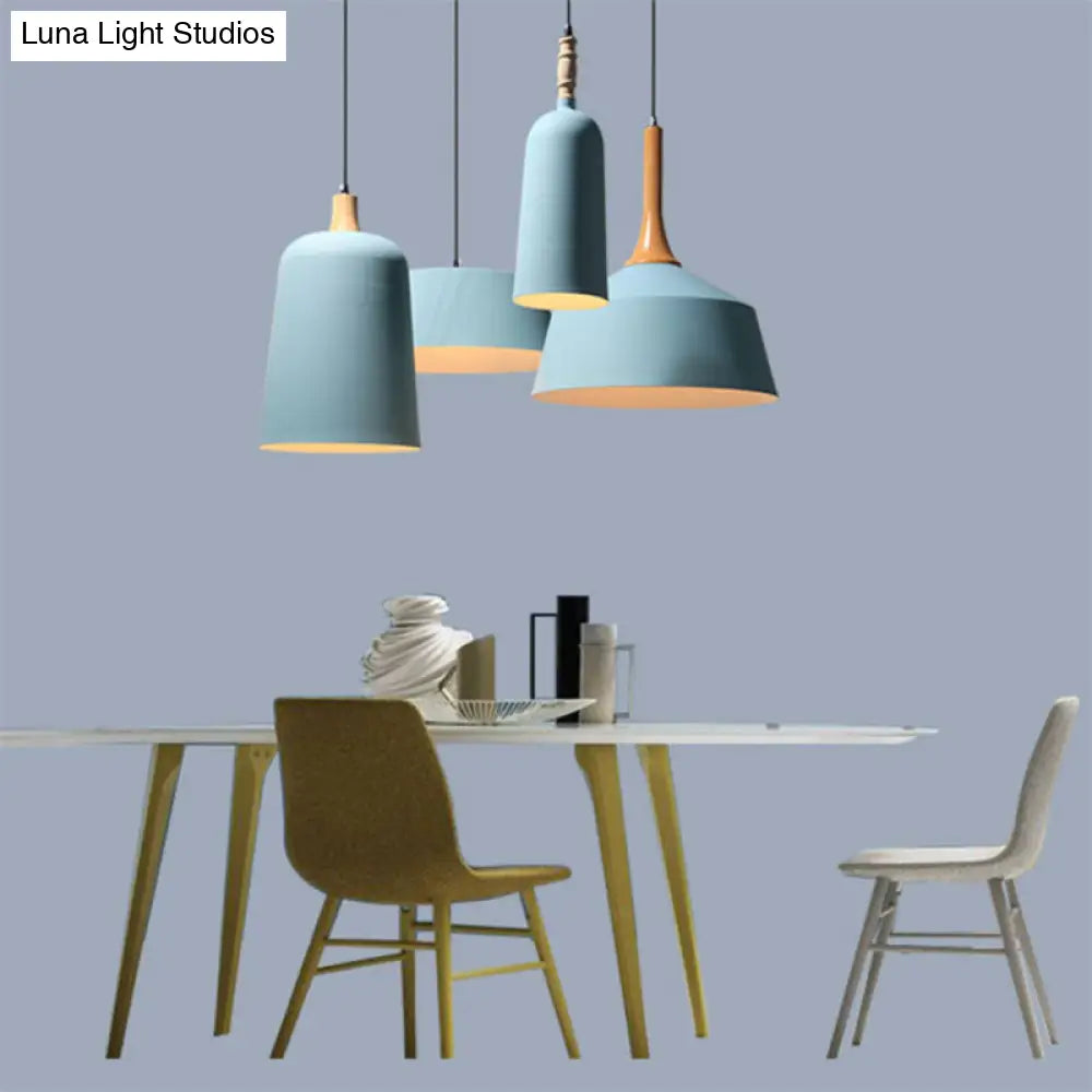 Seafoam E27 Single Head Hanging Light: Modern Metal Pendant Lamp for Restaurants