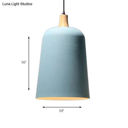 Seafoam E27 Single Head Hanging Light: Modern Metal Pendant Lamp for Restaurants