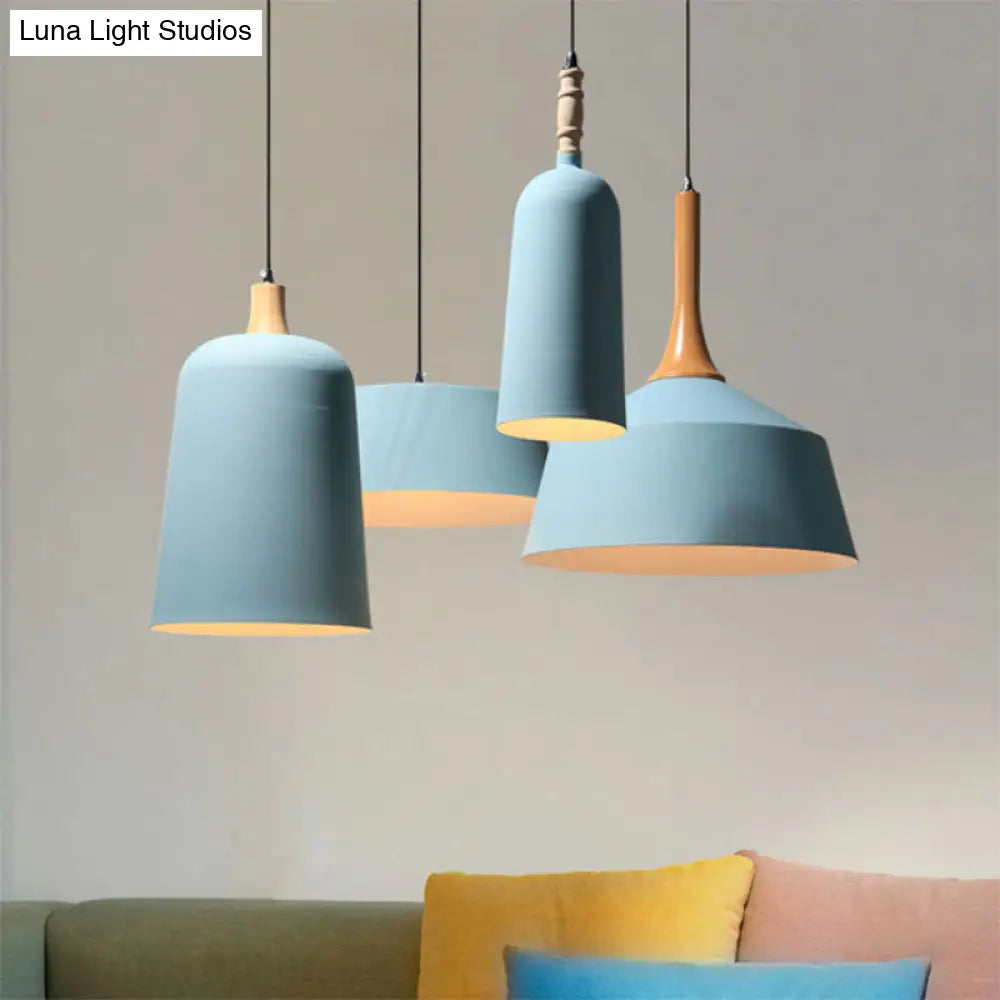 Seafoam E27 Single Head Hanging Light: Modern Metal Pendant Lamp for Restaurants