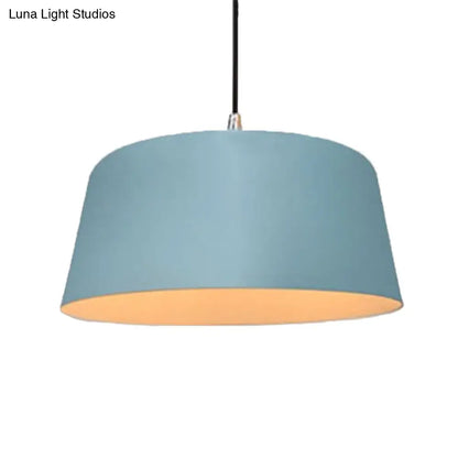 Seafoam E27 Single Head Hanging Light: Modern Metal Pendant Lamp for Restaurants