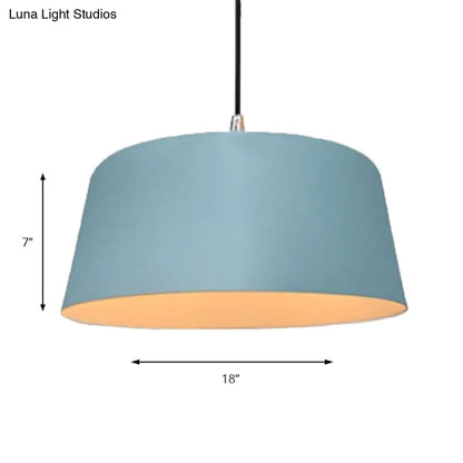 Seafoam E27 Single Head Hanging Light: Modern Metal Pendant Lamp for Restaurants