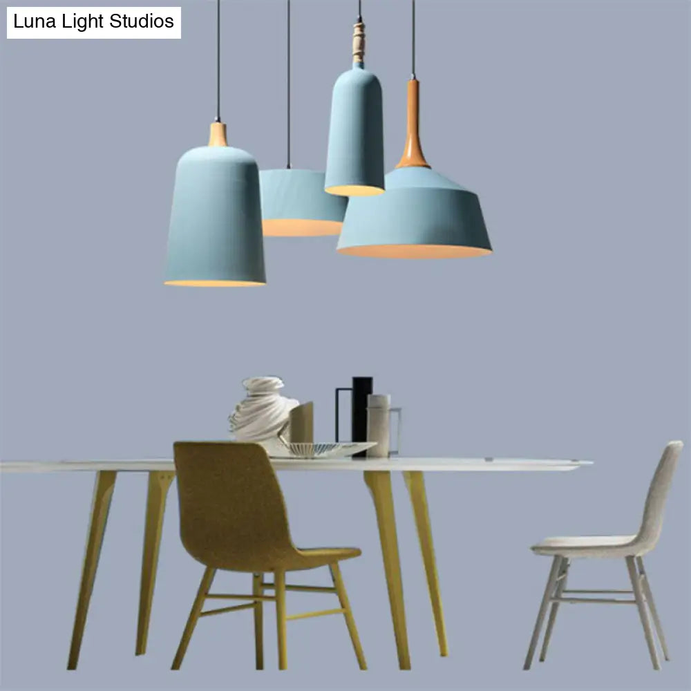 Seafoam E27 Single Head Hanging Light: Modern Metal Pendant Lamp for Restaurants