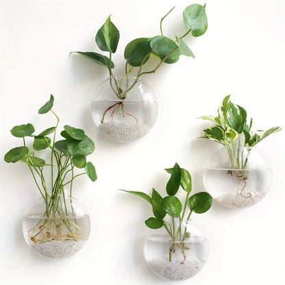 Self-Watering Glass Terrarium Set for Home Décor - 2PCS - Vase