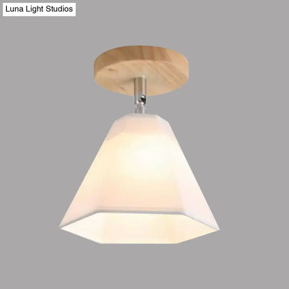 DecorBites™ DecorBites™ Semi Flush Country Style Wood Angle Adjustable Ceiling Light Fixture