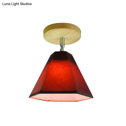 DecorBites™ DecorBites™ Semi Flush Country Style Wood Angle Adjustable Ceiling Light Fixture