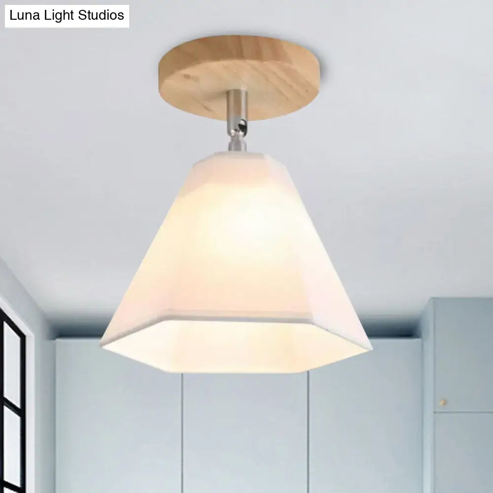 DecorBites™ DecorBites™ Semi Flush Country Style Wood Angle Adjustable Ceiling Light Fixture