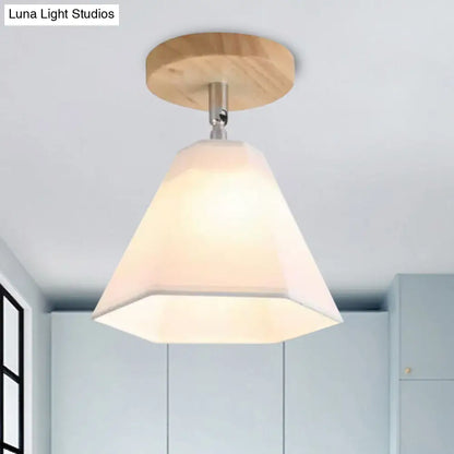 DecorBites™ DecorBites™ Semi Flush Country Style Wood Angle Adjustable Ceiling Light Fixture