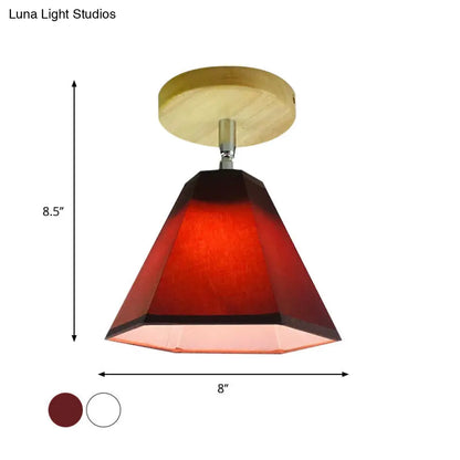 DecorBites™ DecorBites™ Semi Flush Country Style Wood Angle Adjustable Ceiling Light Fixture