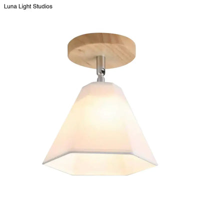 DecorBites™ DecorBites™ Semi Flush Country Style Wood Angle Adjustable Ceiling Light Fixture