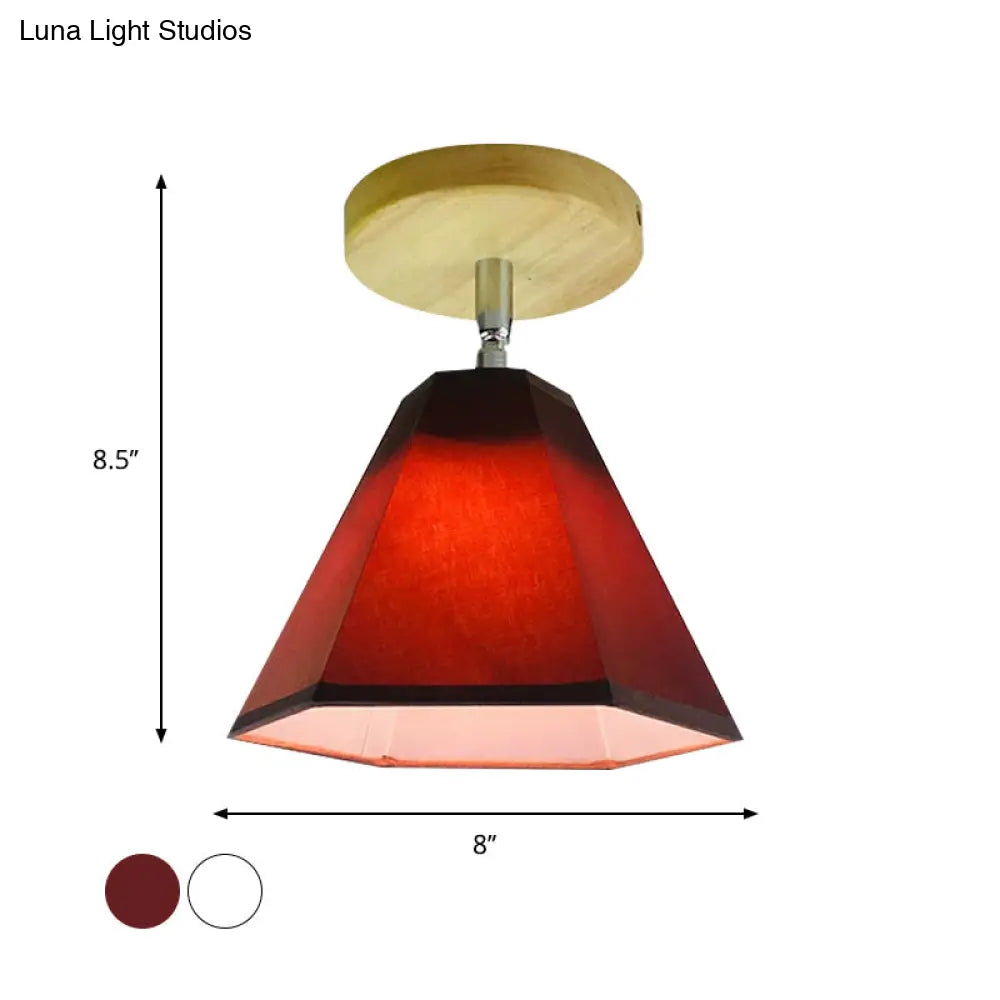 DecorBites™ DecorBites™ Semi Flush Country Style Wood Angle Adjustable Ceiling Light Fixture