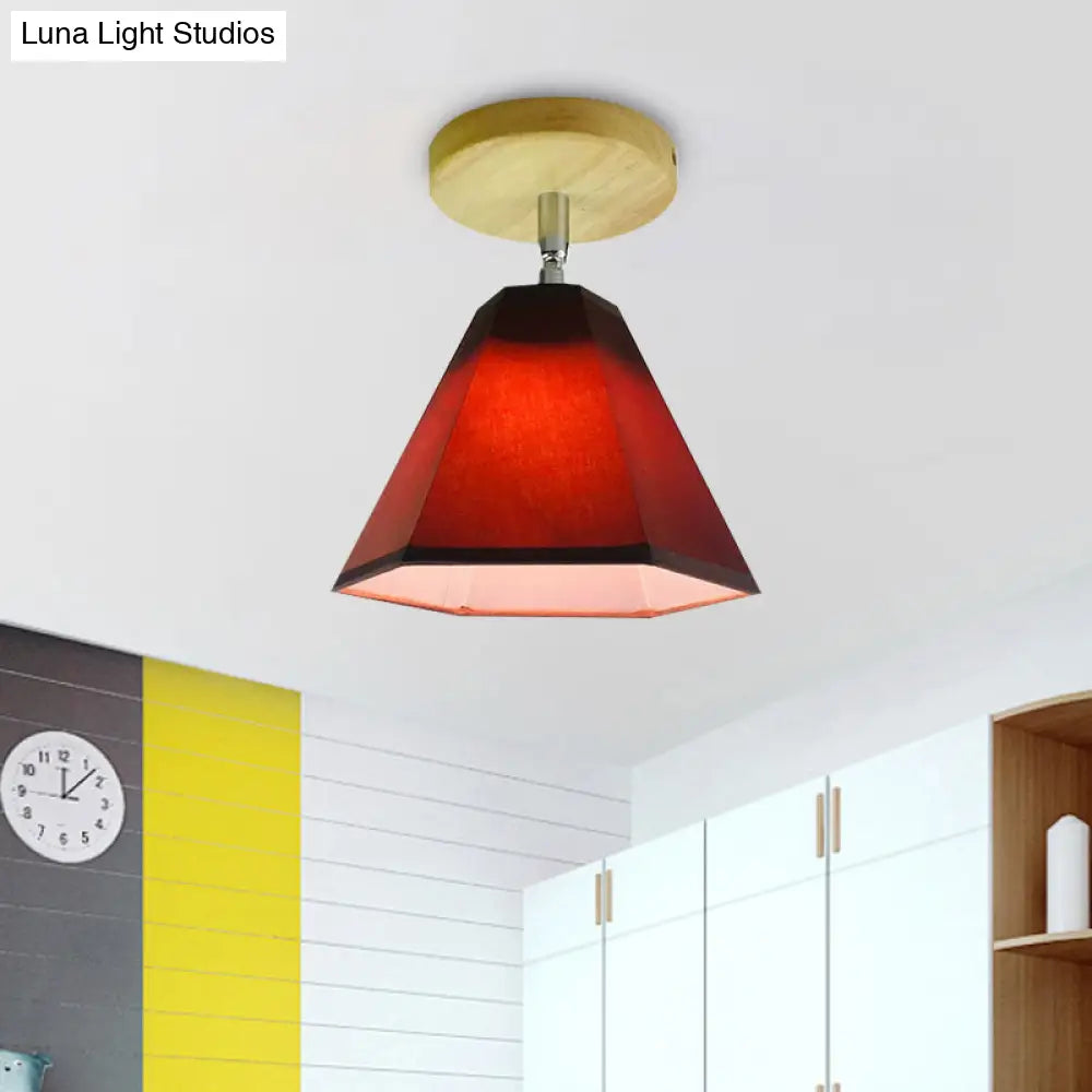 DecorBites™ DecorBites™ Semi Flush Country Style Wood Angle Adjustable Ceiling Light Fixture