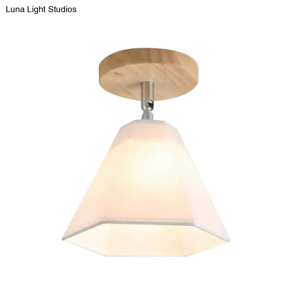 DecorBites™ DecorBites™ Semi Flush Country Style Wood Angle Adjustable Ceiling Light Fixture