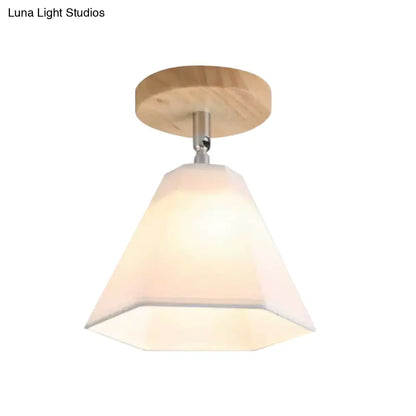 DecorBites™ DecorBites™ Semi Flush Country Style Wood Angle Adjustable Ceiling Light Fixture