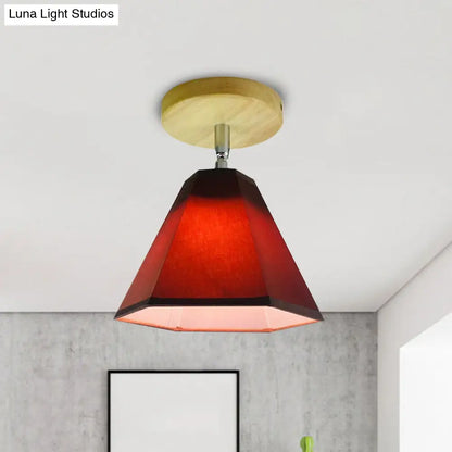 DecorBites™ DecorBites™ Semi Flush Country Style Wood Angle Adjustable Ceiling Light Fixture