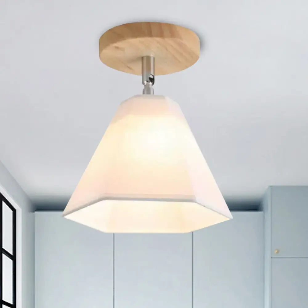 DecorBites™ DecorBites™ Semi Flush Country Style Wood Angle Adjustable Ceiling Light Fixture