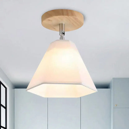 DecorBites™ DecorBites™ Semi Flush Country Style Wood Angle Adjustable Ceiling Light Fixture
