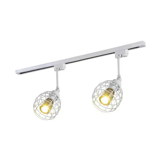 DecorBites™ DecorBites™ Semi-Flush Industrial Bistro Spotlight with Iron Cage in Black/White/Rust