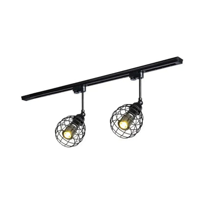 DecorBites™ DecorBites™ Semi-Flush Industrial Bistro Spotlight with Iron Cage in Black/White/Rust