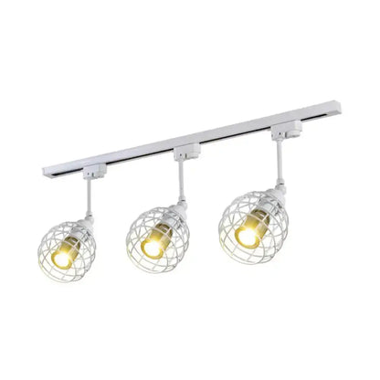 DecorBites™ DecorBites™ Semi-Flush Industrial Bistro Spotlight with Iron Cage in Black/White/Rust