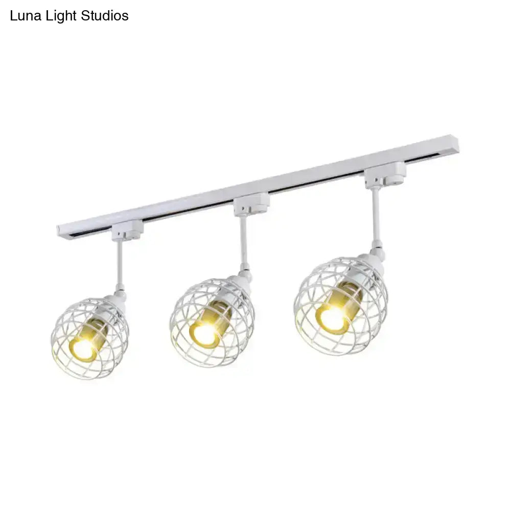 DecorBites™ DecorBites™ Semi-Flush Industrial Bistro Spotlight with Iron Cage in Black/White/Rust