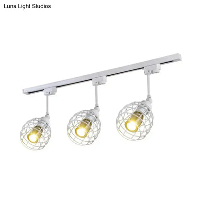 DecorBites™ DecorBites™ Semi-Flush Industrial Bistro Spotlight with Iron Cage in Black/White/Rust