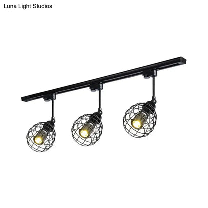DecorBites™ DecorBites™ Semi-Flush Industrial Bistro Spotlight with Iron Cage in Black/White/Rust