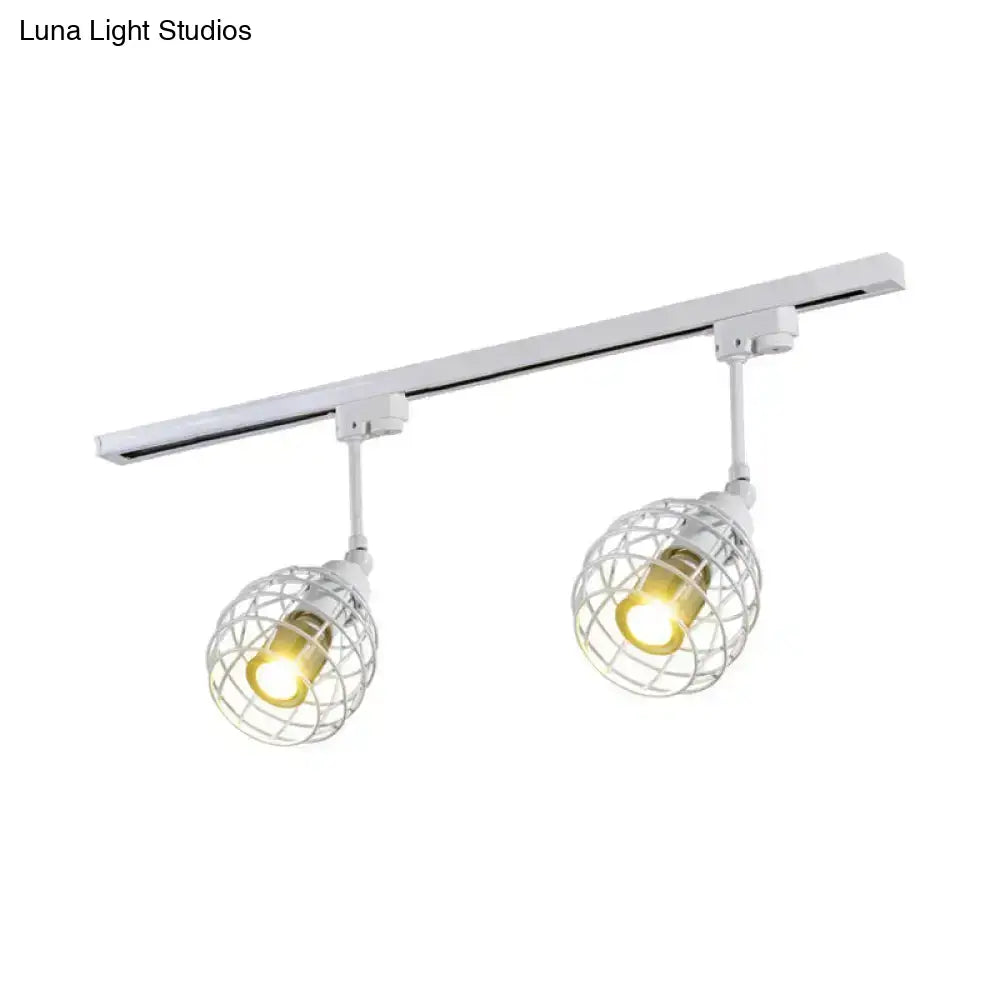 DecorBites™ DecorBites™ Semi-Flush Industrial Bistro Spotlight with Iron Cage in Black/White/Rust