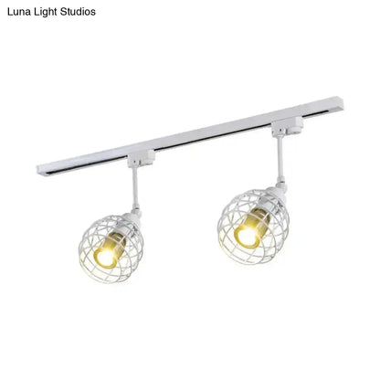 DecorBites™ DecorBites™ Semi-Flush Industrial Bistro Spotlight with Iron Cage in Black/White/Rust