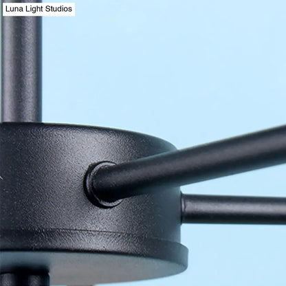 DecorBites™ DecorBites™ Semi Flush Industrial Ceiling Lamp with Wood Accents - 3/5-Light Metal Open Bulb Fixture for Bedroom